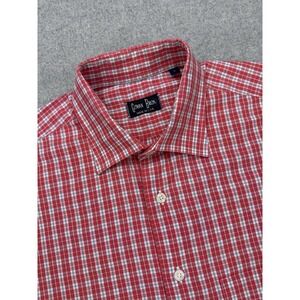 Gitman Bros Red Tattersall Check Shirt Men's‎ Large USA Trad Ivy Preppy Academic